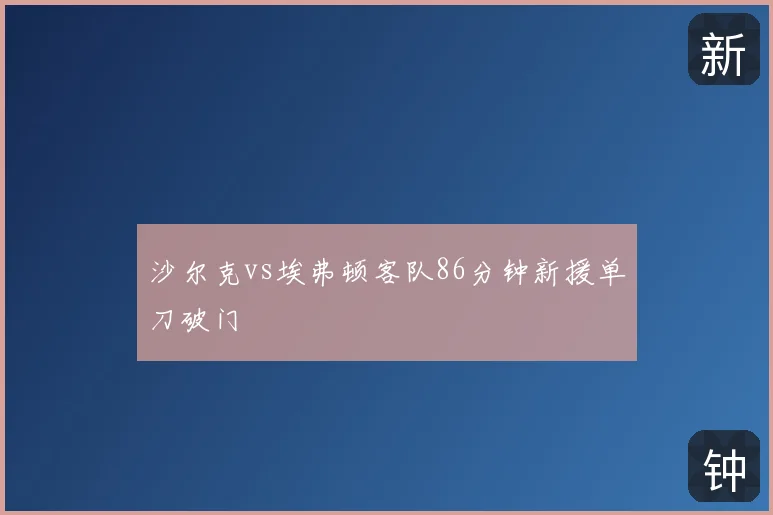 沙尔克vs埃弗顿客队86分钟新援单刀破门